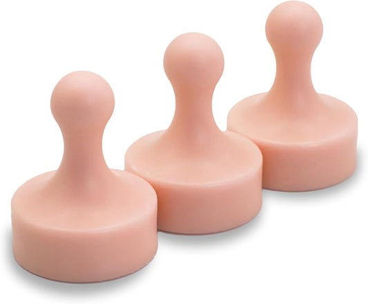 GLASSBOARD STUDIO Powerful Neodymium Magnets, Pawn-Shaped - Strong Fridge/Refrigerator and Whiteboard Magnet, Ideal for Office, Kitchen, Crafts - Rare Earth, Heavy Duty (3, Juicy Peach)