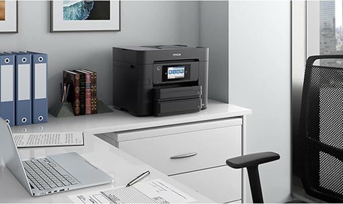 Epson Workforce Pro WF-4830 Wireless All-in-One Printer with Auto 2-Sided Print, Copy, Scan and Fax, 50-Page ADF, 500-sheet Paper Capacity, and 4.3" Color Touchscreen, Works with Alexa, Black, Large