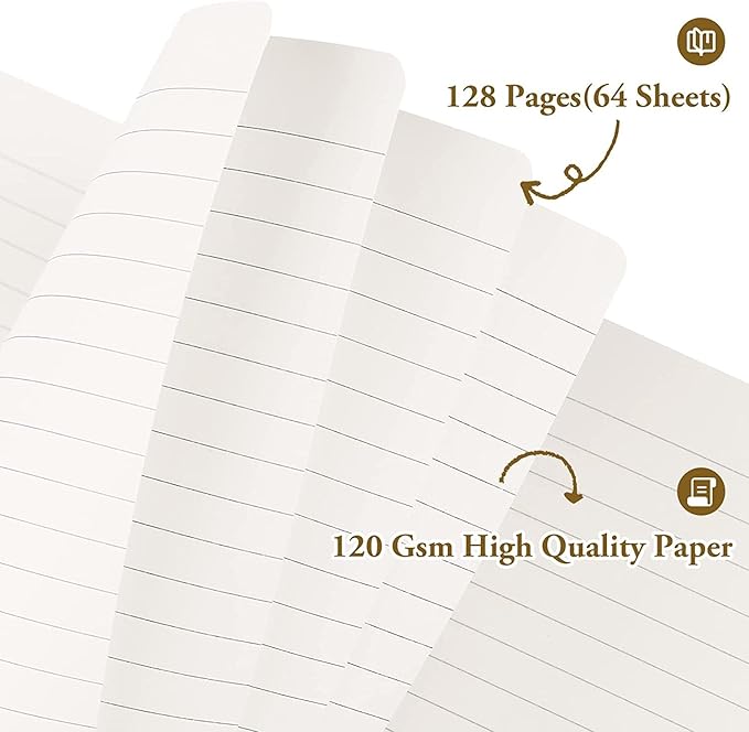 Huhuhero Notebooks Journal, Ruled Notebook, Premium Thick Paper Lined Journal, Black Hardcover Notebook for Office Home School Business Writing Note Taking Journaling, 5"×8.25" (5, Navy Blue)