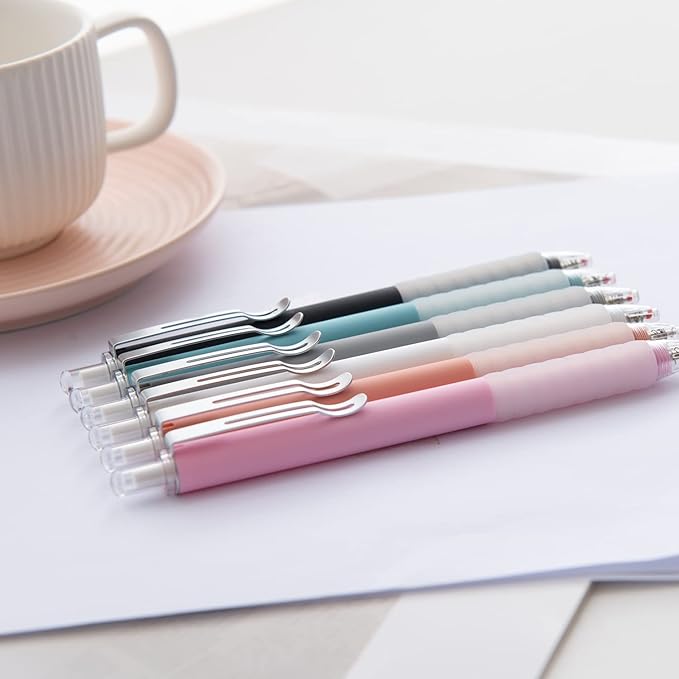 Linbsunne Ballpoint Pens Medium Point 1mm Black Ink Work Pen with Super Soft Grip Ball Point Pen for Men Women Retractable Office Pens (Silver Clip-18 count)