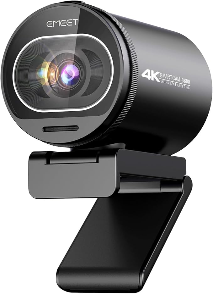 EMEET S600 4K Webcam for Streaming - Sony 1/2.5'' Sensor, PDAF Autofocus, 1080P@60FPS, 2 Noise Reduction Mics, Built-in Privacy Cover, 73° FOV, Streaming Camera for Live Commerce/Gaming/Beauty