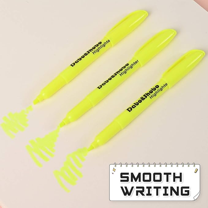 Dabo&Shobo Yellow highlighter, 60 Pack -bright color, chisel tip, for Adults Highlighting in the Home School Office …