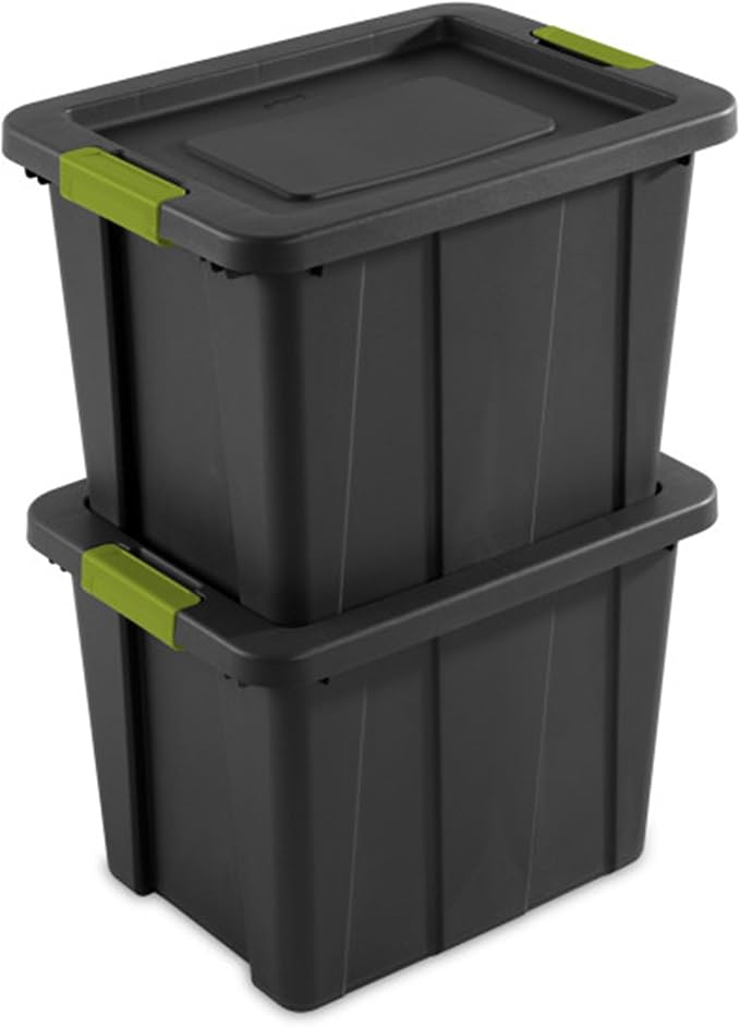 Sterilite 18-Pack Storage Bins with Lids, Heavy Duty Totes, Tuff1, 18 Gallon, Flat Gray