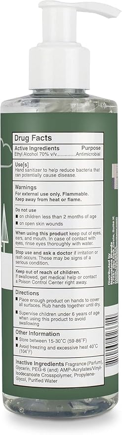 Happy Little Camper Hand Sanitizer with Lemon Zest Scent - Moisturizing Gel with Vitamin E & Antimicrobial Formula- Contains 70% Ethyl Alcohol - Travel Size, Made in USA - 2x 8oz bottles