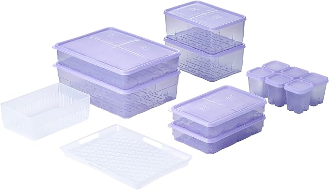 Twist-Release Freezer Containers, Family pack, 26pcs | Flexible When Frozen, No-Thaw Release | Anti-Break, BPA-Free, Stackable | Made in Korea