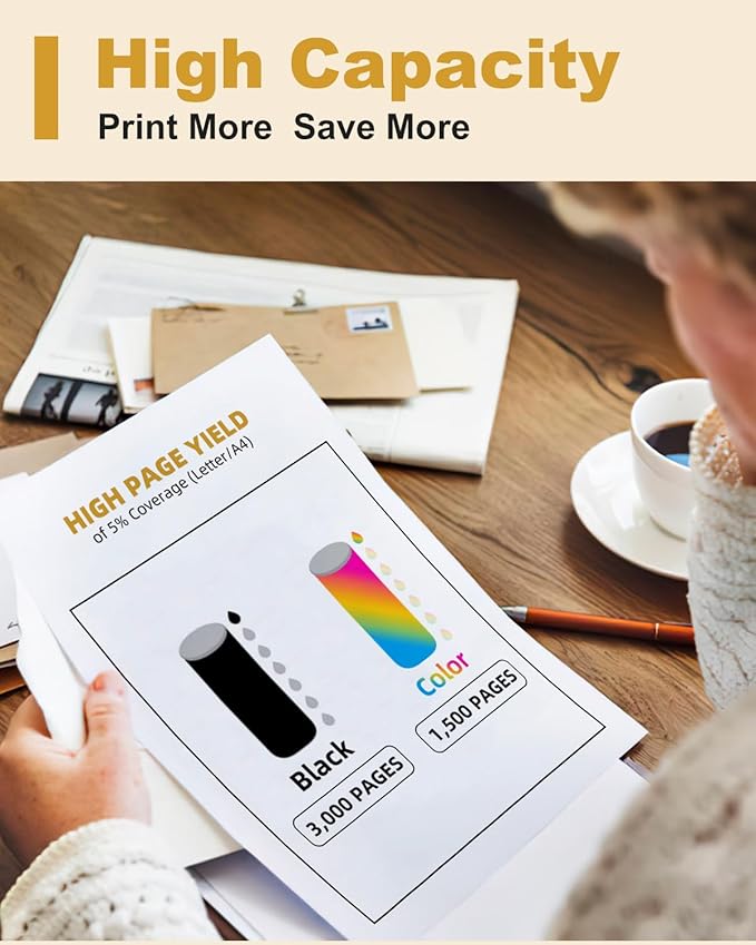 LC406 Ink Cartridges Compatible with Brother MFC-J4335DW MFC-J4535DW MFC-J5855DW MFC-J6555DW (LC406BK, LC406C, LC406M, LC406Y, 4-Pack)