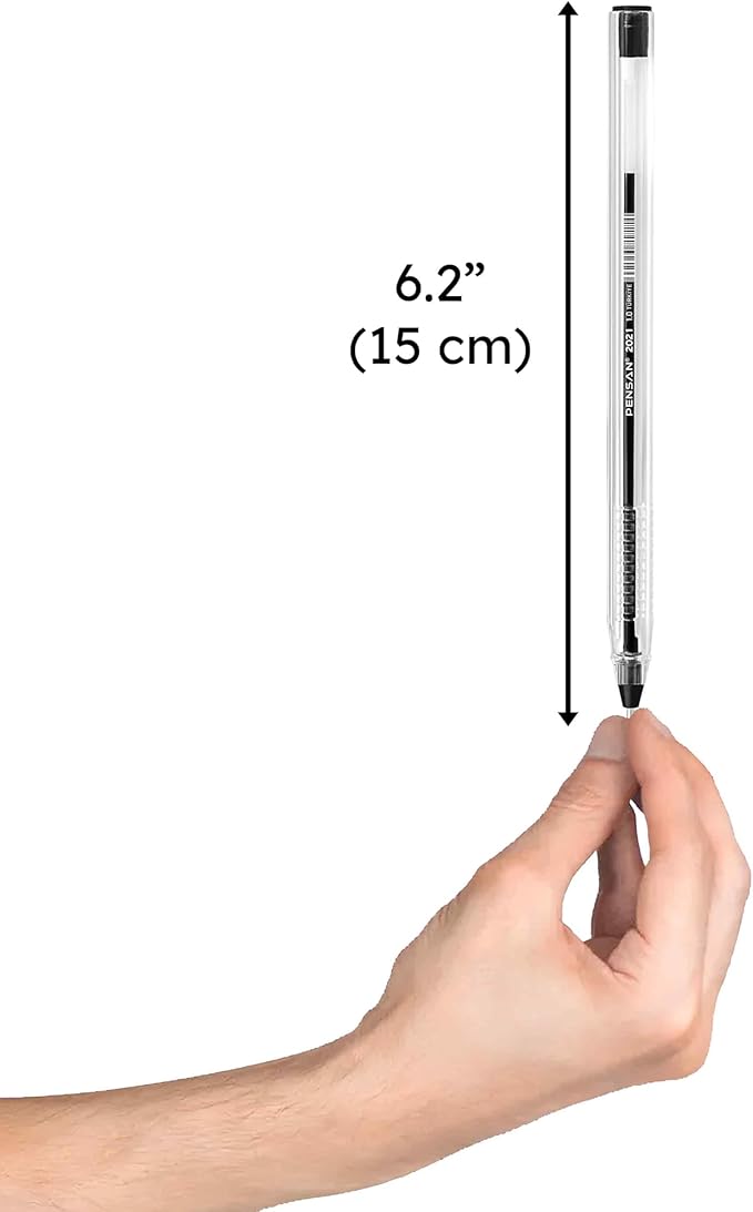 Black Ballpoint Pens,1.0 mm Medium Point, Black Pens, Ergonomic Triangle Grip, 50-Count Pack of Bulk Pens