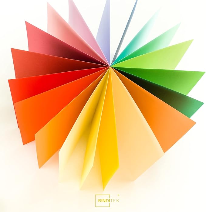 Binditek 50 Pack 13 Mil Grain-Texture Paper Binding Presentation Covers, 8.5 x 11 Inches, 90lb, 250 GSM, Un-Punched, Letter Size, Black, Office Supplies