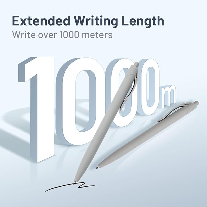 BallPoint Pens, 50 Pack (BLACK Ink),Bulk Pens, Grey Barrel,Click Pens for Office Home and School, Retractable Ballpoint Pens, Medium Point, 1.00MM (Grey)