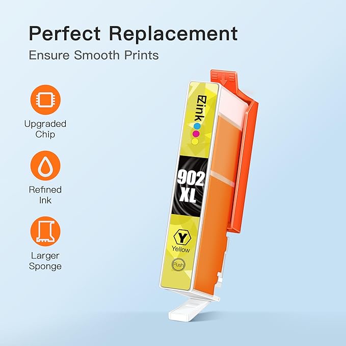 E-Z Ink Compatible 902 902XL Ink Cartridges for HP Printers Replacement for HP 902XL Ink Cartridges Combo Pack 4 Pack for Officejet Pro 6978 6968 6960 6970 Officejet 6951 6954 6956 6958 Printer