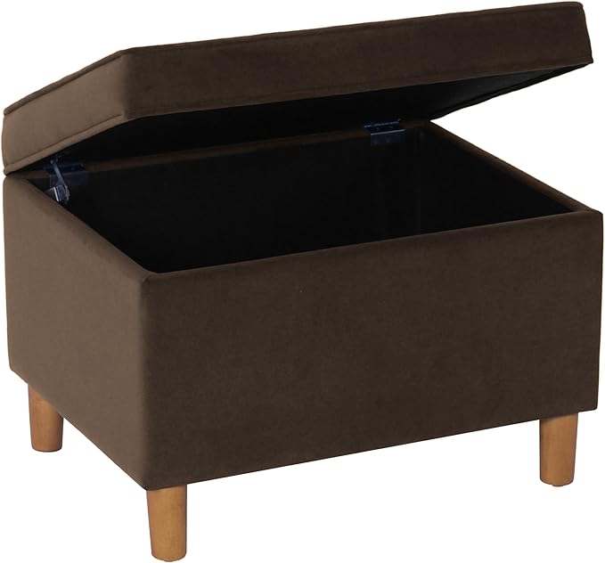 Home Decor | Dinah Collection Modern Storage Ottoman | Ottoman with Storage for Living Room & Bedroom(Chocolate Brown Velvet)