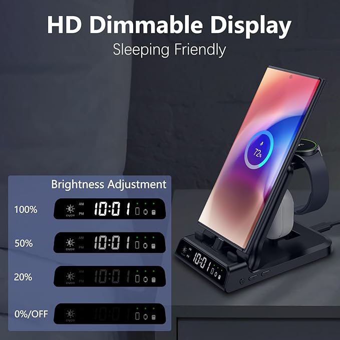 25W USB C Fast Charging Station for Samsung, SwanScout 701S, Foldable 3 in 1 Charging Dock Stand for Galaxy S25/S24/Z Flip 7/Fold 7/A56/A36/USB C Buds, Charger for Samsung Galaxy Watch Ultra/8/7/6/5