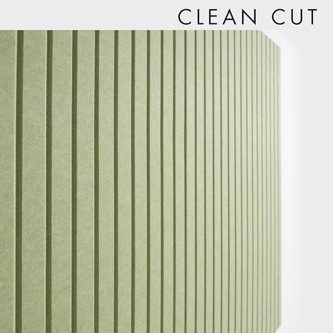 Large Cork Boards for Walls Black Felt Alternative - Slat Wall Paneling, Bulletin Board Tiles for Home Decor, Push Pin Corkboard Organizer for Office or Classroom-12-Pack Panel Kit (Avocado)