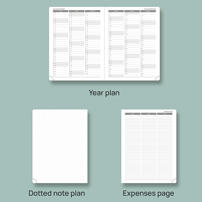 POPRUN Planner 2025-2026 (Medium - 6.5'' x 8.5'') Academic Weekly Calendar (July 2025 - June 2026) with Hourly Time Slots, Monthly Tabs, 100GSM Thick Papers, Leather Soft Cover - Black