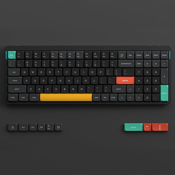 nuphy Air96 V2 Wireless Mechanical Keyboard,100 Keys RGB Backlit Keyboard,Supports Bluetooth 5.1,2.4G and Wired Connection,for PC/Laptop/Windows/Mac -Black Gateron Cowberry Switch