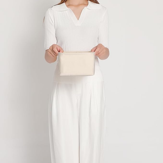 Foldable Storage Bins with Lids Cotton Canvas Rectangular Storage Box Ideal for Organization Lightweight and Durable (11.22 x 2.95 x 4.72)