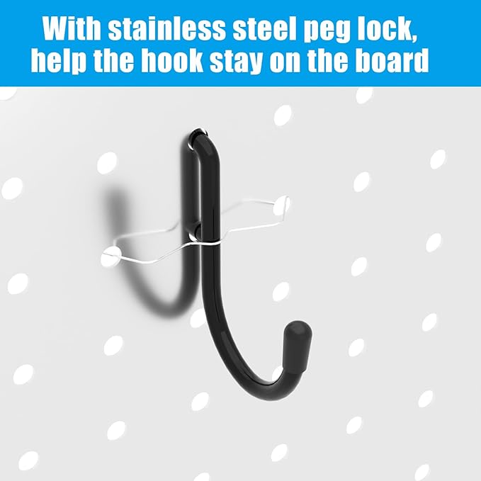 157 PCS Extra Thick Pegboard Hook Set, Metal Pegboard Accessory Organizer with Storage Bins and Peg Locks, Fits 1/4 Inch Pegboard Only, Ideal for Tools, Garage and Workshop Storage (Black)