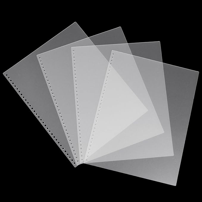 Rayson Pre-Punched PP Plastic Binding Cover, Frosted Finish, 32 Square Holes, Letter Size 8-1/2 × 11 Inches Matte Binding Cover - 50/Pack