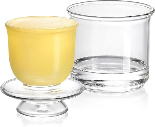 Butter Crock, Elegant Crystal Glass French Butter Dish for Fresh Spreadable Butter, Butter Keeper, Glass Butter Keeper to Leave On Counter, Transparent
