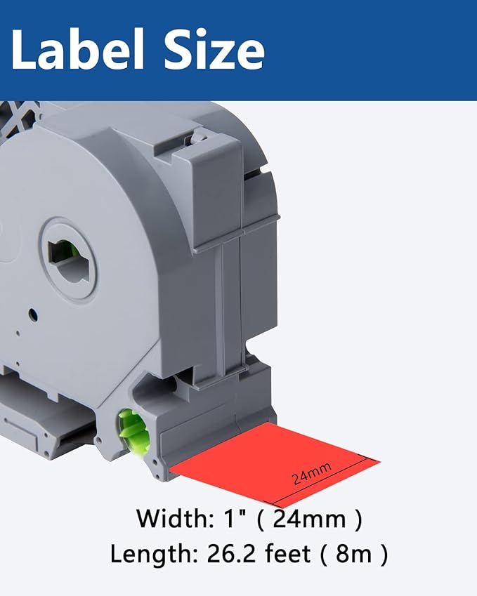 Tze Tz Tape 24mm 0.94 Laminated Red Compatible for Brother P Touch Label Maker Tape TZe-451 TZe451 Label Tape for PT D600 D610 P710BT P910BT, Black on Red, 0.94 Inch x 26.2 Feet, 3-Pack