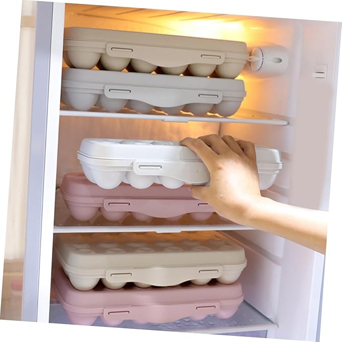 2pcs Refrigerator Egg Storage Bin Large Capacity Egg Holder for Fridge Thick Plastic Organizer with Stackable Design Convenient Kitchen and Dining Container