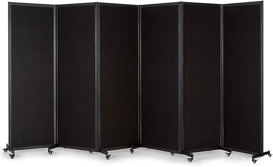 Room Partition,Office Divider,Portable Commercial Screen Dividers,Privacy Partition Separator,Classroom School Dividers, 12'7"L* 6'7"H,6 Panel,Black