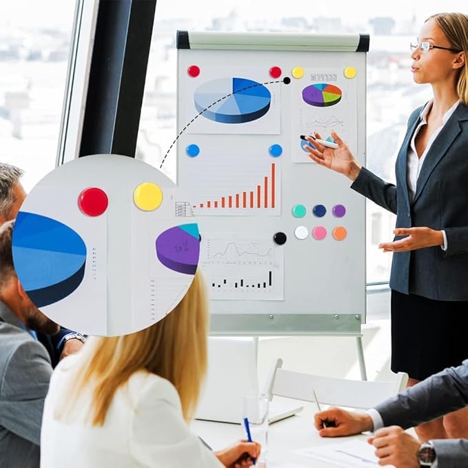 Qualsen 50 Pack Pink Fridge Magnets, Cute Funny Heavy Duty Round Magnets for Refrigerator Whiteboard Locker Kitchen Office Classroom