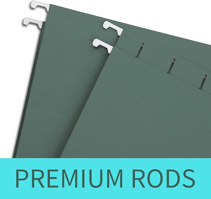 HERKKA Extra Capacity Hanging File Folders, 60 Pack Reinforced Letter Size Hanging Folders with Heavy Duty 2 Inch Expansion, Designed for Bulky Files, Medical Charts, Green
