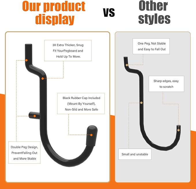 157 PCS Extra Thick Pegboard Hook Set, Metal Pegboard Accessory Organizer with Storage Bins and Peg Locks, Fits 1/4 Inch Pegboard Only, Ideal for Tools, Garage and Workshop Storage (Black)