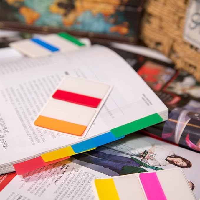 KICNIC Sticky Tabs 1 Inch, 720pcs Book Tabs, Colored Page Markers Self Adhesive, Repositionable Note Tabs for Documents, Books, Paper, Notebooks, Filing and Folders [36 Sets, 10 Colors]