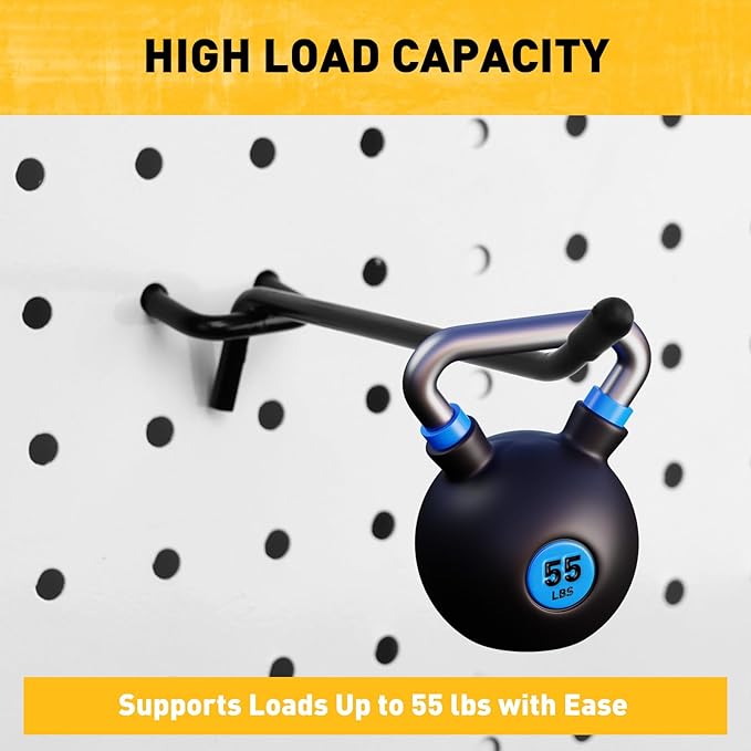 ELEAD 66-Piece 2/4/6 Inch Extra Thick Pegboard Hooks, Heavy Duty Peg Board Organizer Accessories, Peg Board Tool Hangers Fit for 1/4" Pegboard Hanging Tools Garage, Workshop, and Craft Storage