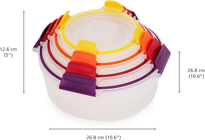 Joseph Joseph Nest Lock 16-piece Plastic BPA Free Food Storage Container Set with Lockable Airtight Leakproof Lids - Multicolor