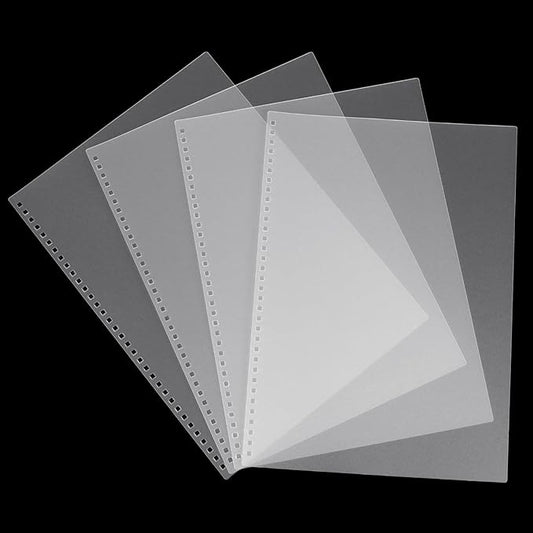 Rayson Pre-Punched PP Plastic Binding Cover, Frosted Finish, 34 Square Holes, Letter Size 8.27 × 11.75 Inches Matte Binding Cover - 50/Pack