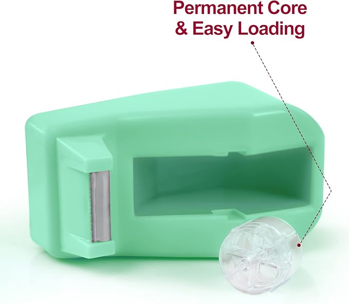 2Pcs Desktop Tape Dispenser Adhesive Roll Holder with Weighted Nonskid Base, Green (Tape not Included)
