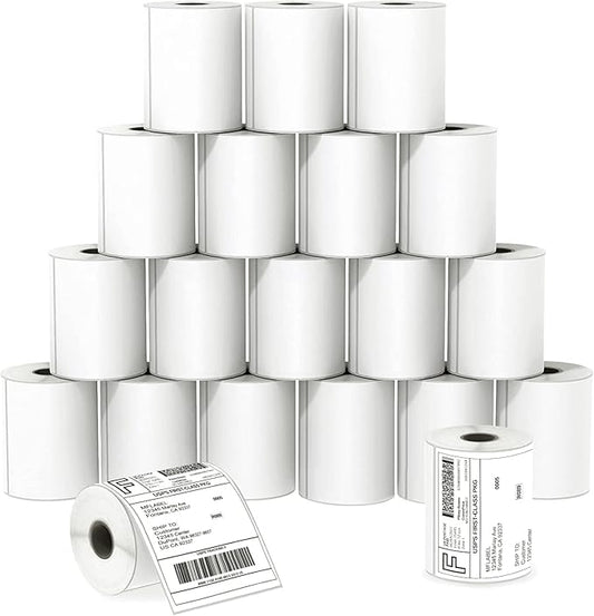 MFLABEL 4x6 Direct Labels, Perforated, Commercial Grade, for Thermal Printer, 250 Labels/1 Roll, 20 Rolls