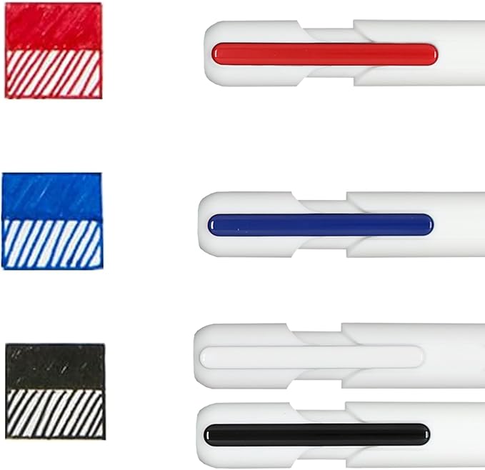 DUNBONG Retractable Ballpoint Pen,Ball pens, 0.5mm Gel Pens, Fine Point, 4 Black, 1 Blue &1 Red,Box of 6 Pens