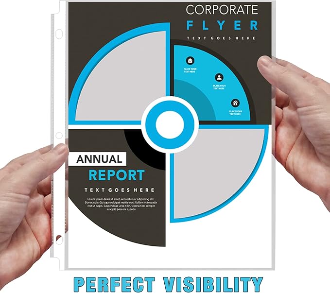 VST Sheet Protectors 8.5 x 11 Inch for 3 Ring Binder, Crystal Clear Page Protectors, Medium Weight Plastic Sleeves, Top Loading Paper Protector Acid Free, Letter Size, Dry Erase Pocket, 400 Sheets