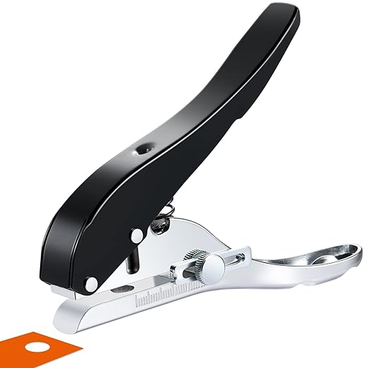 Hole Punch 1/4 inch-6mm Single Hole Punch,Heavy Duty Hole Puncher Single,Paper Punch Portable Hand Held Long Hole Puncher for Paper Cards Plastic Cardboard