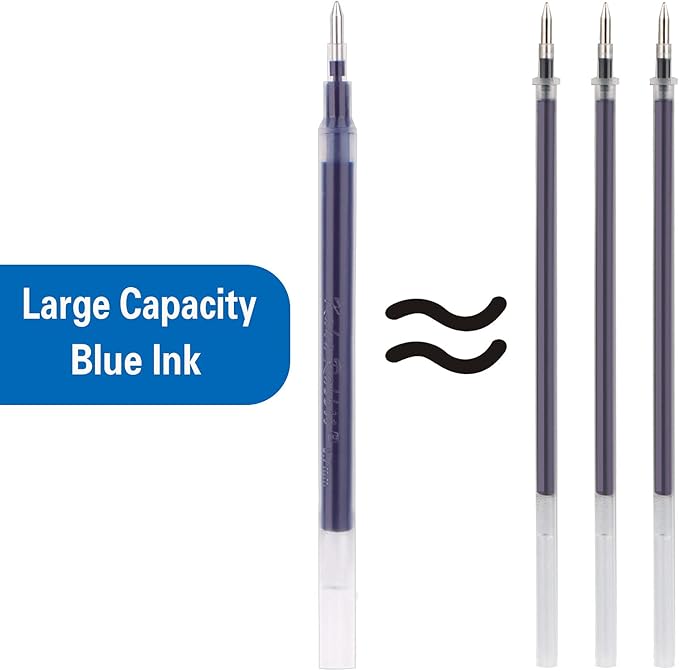 Gel Ink Rollerball Stylus Pen - 18 Pack,0.5mm Fine Point,2 in 1 Capacitive Stylus Pen,Large Capacity Blue Ink,Writing Smoothly for Office,Business,Gift,Metal Silver Clip