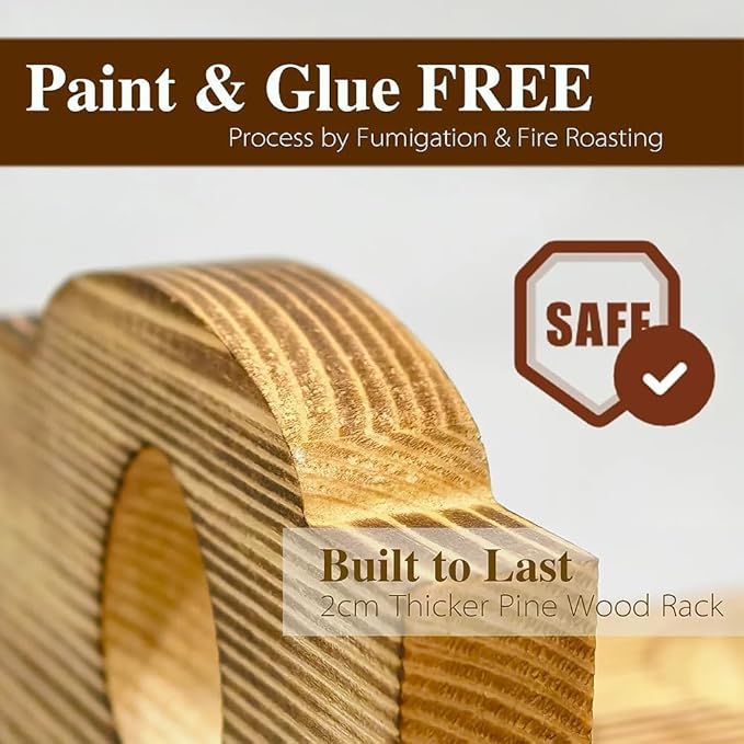 Egg Holder Countertop Farmhouse Decor - Wooden Fresh Eggs Storage for Counter - Pine Wood Egg Organizer Tray Racks