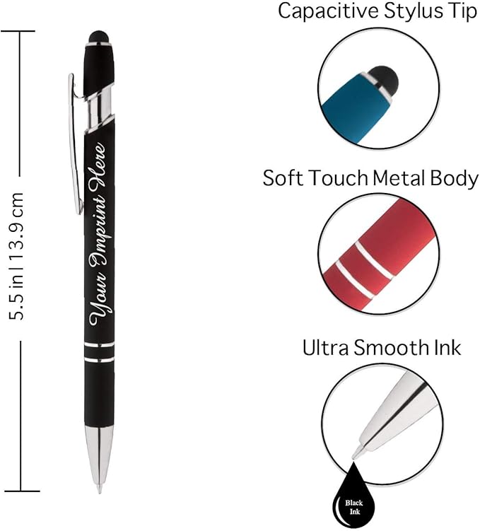 Up to 500 Pcs Custom Pens Bulk | Rainbow of Colors | Soft-Touch Metal Black Ink Personalized with Name or Message (Purple, 300 pcs)