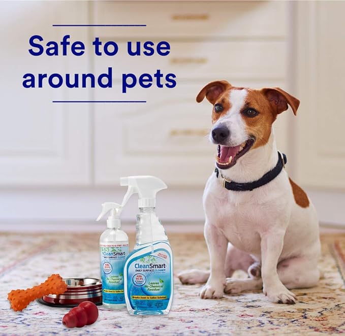 CleanSmart Daily Surface Cleaner and Pet-Safe Disinfectant, Kills 99.9% of Viruses, Bacteria, 23 ounce Bottle (Pack of 2)