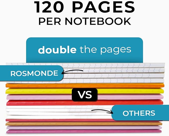 48 Pack Bulk Kraft Journals, A5, Extra Pages - 120 Pages (60 Sheets), College Ruled, 8 x 5.7, No-Bleed Paper, Bulk Kraft Composition Notebooks Lined, Kraft Composition Notebook for School