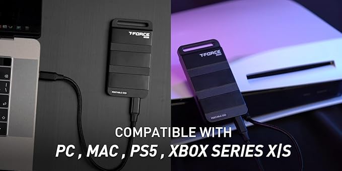 TEAMGROUP T-Force M200 Portable External SSD 4TB USB3.2 Gen2x2 Type-C Read/Write 2000MB/s Compatible with PS5 & Xbox & Chrome OS T8FED9004T0C102