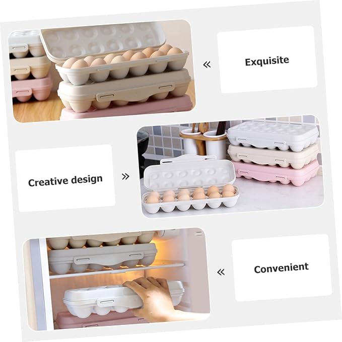 2pcs Refrigerator Egg Storage Bin Large Capacity Egg Holder for Fridge Thick Plastic Organizer with Stackable Design Convenient Kitchen and Dining Container