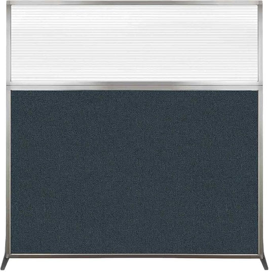 Versare Hush Screen Portable Room Divider | Workstation Wall Divider | Freestanding Privacy Hush Panels | Clear Fluted Windows | Fabric Office Divider Screen | Great for Room Separation