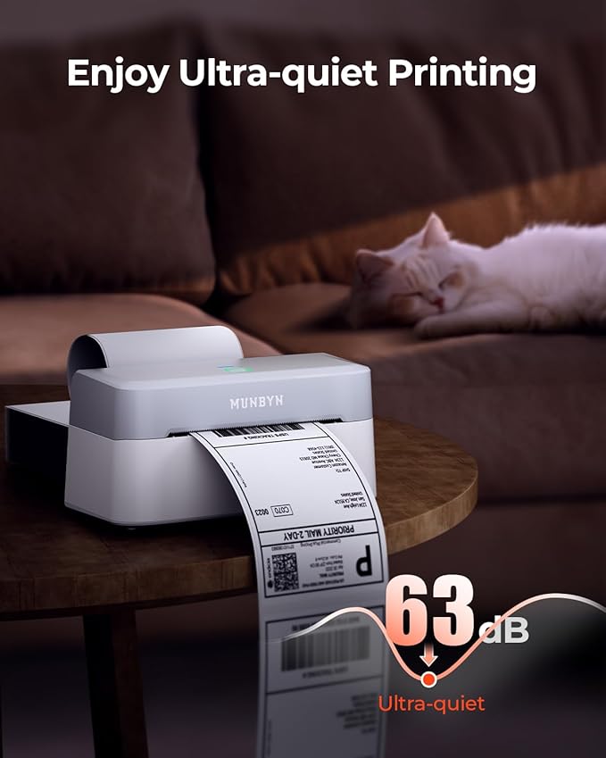MUNBYN Bluetooth Thermal Label Printer RW403B, Wireless 4x6 Shipping Label Printer for Small Business, Compatible with Android, iPhone, Windows, Mac, Chromebook, Print Width 1.57"-4.25"