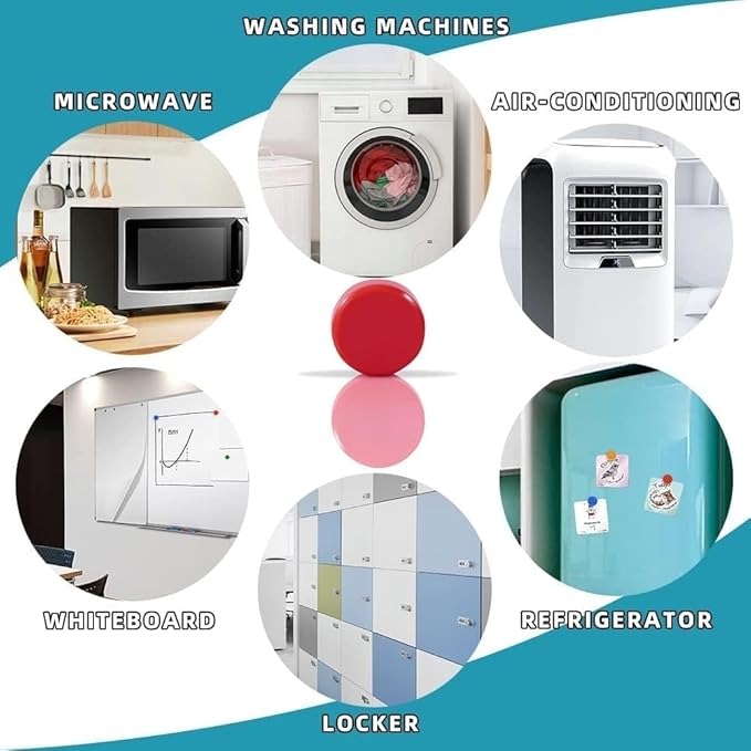 Qualsen Fridge Magnets, 40 pcs Small Refrigerator Magnets for Whiteboard, Kids, Mini Cute Magnet for Locker, White Board, Kitchen, Office, Classroom (10 Colorful)