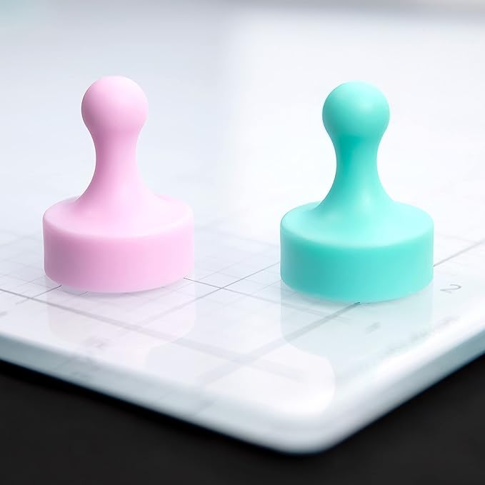 GLASSBOARD STUDIO Powerful Neodymium Magnets, Pawn-Shaped - Strong Fridge/Refrigerator and Whiteboard Magnet, Ideal for Office, Kitchen, Crafts - Rare Earth, Heavy Duty (8, Summer Mint)