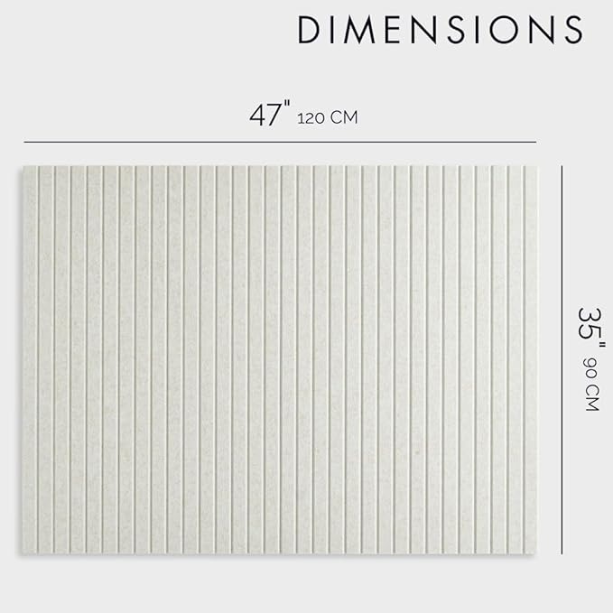 Large Cork Boards for Walls Black Felt Board Alternative - Slat Wall Paneling, Felt Bulletin Board Tiles for Office Decor, Push pin Board Office Wall Organizer -12-Pack (Ivory Tan)